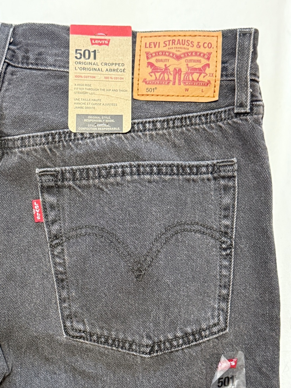 Levi's 501 Original Cropped Women's Jeans - soft black